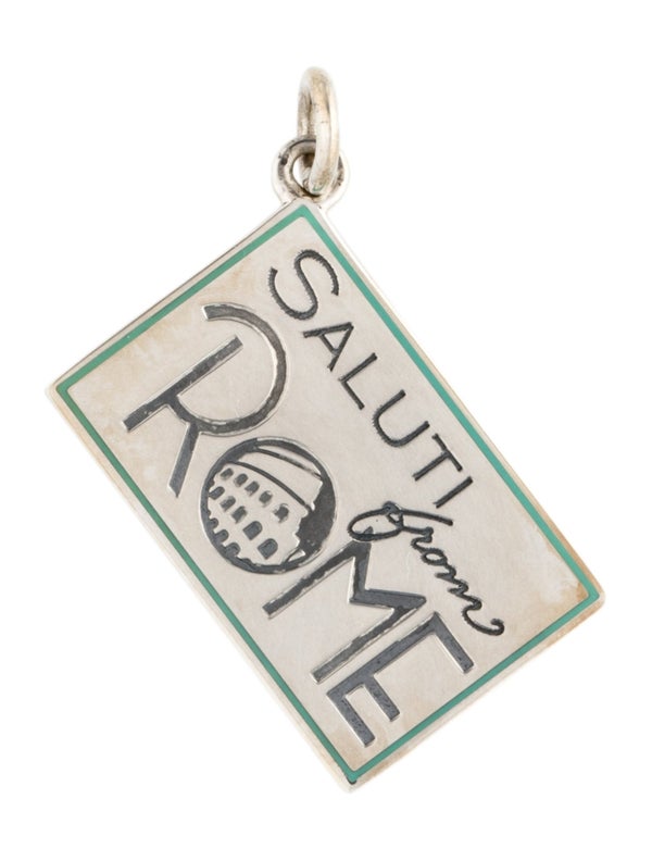 Tiffany & Co. Enamel 'Greetings From Rome' Postcard Charm