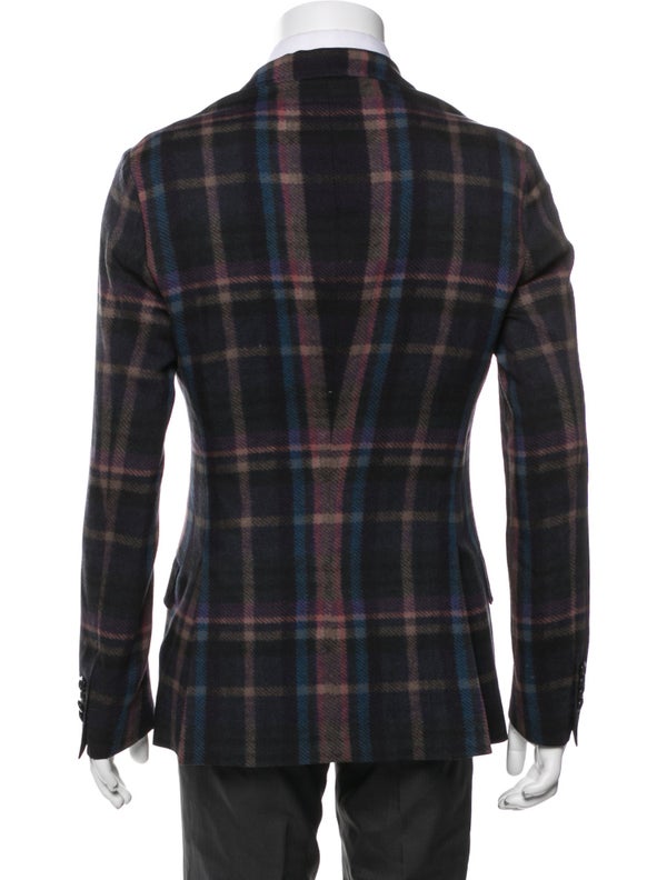 Etro Wool Plaid Print Blazer