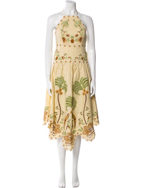 Farm Rio Linen Midi Length Dress W/ Tags