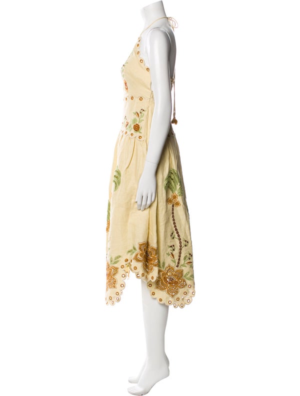 Farm Rio Linen Midi Length Dress W/ Tags