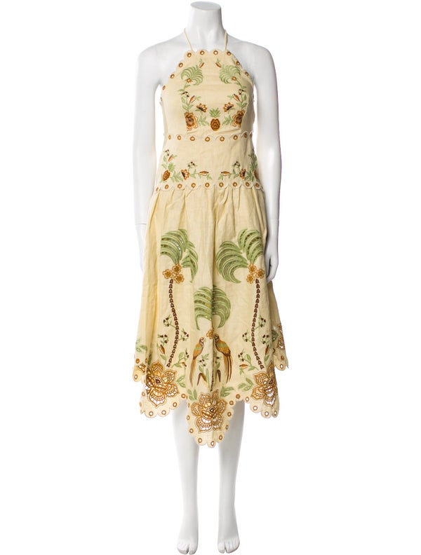 Farm Rio Linen Midi Length Dress w/ Tags