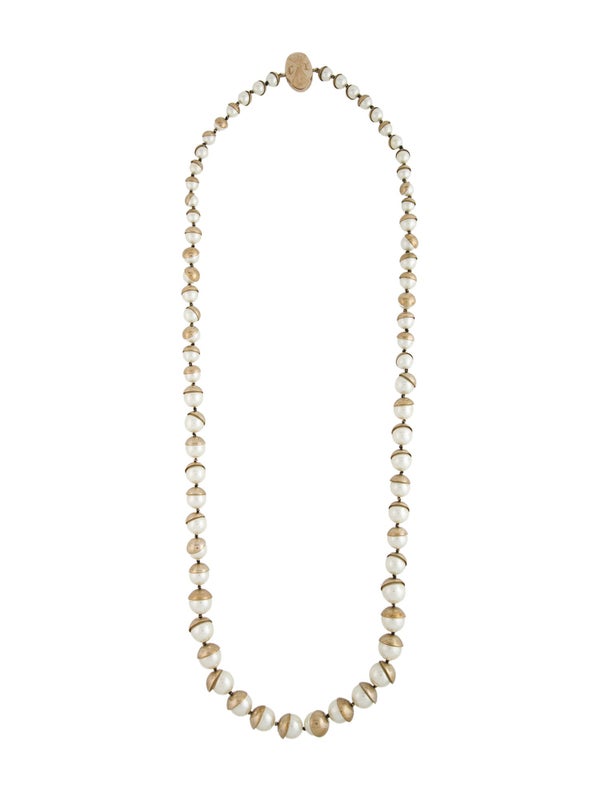 Christian Dior Faux Pearl Mise En Dior Long Necklace