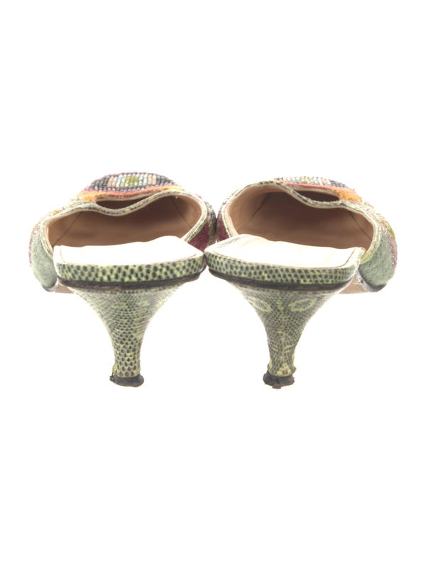 Fendi Leather Printed Mules