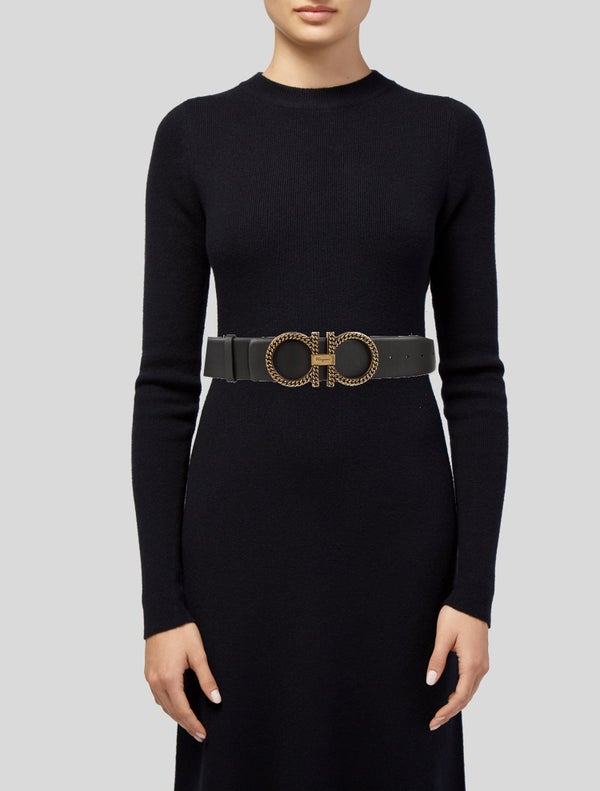 Ferragamo Wide Leather Waist Belt