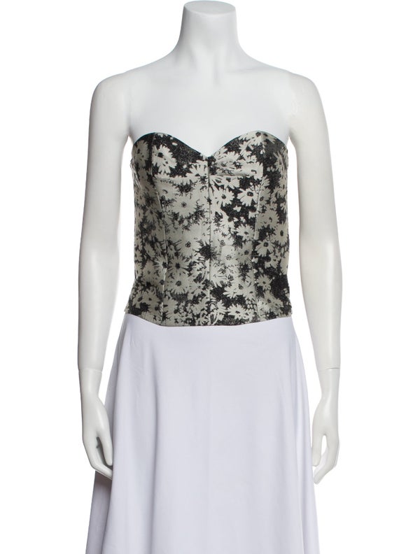 Stella McCartney Floral Print Strapless Crop Top w/ Tags