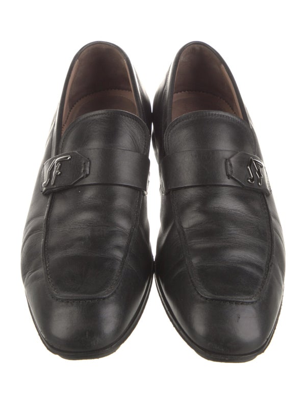 Salvatore Ferragamo Gancini Logo Leather Dress Loafers