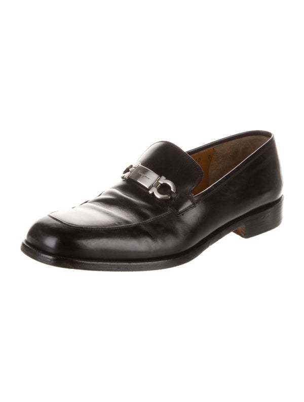 Salvatore Ferragamo Gancini Logo Leather Dress Loafers