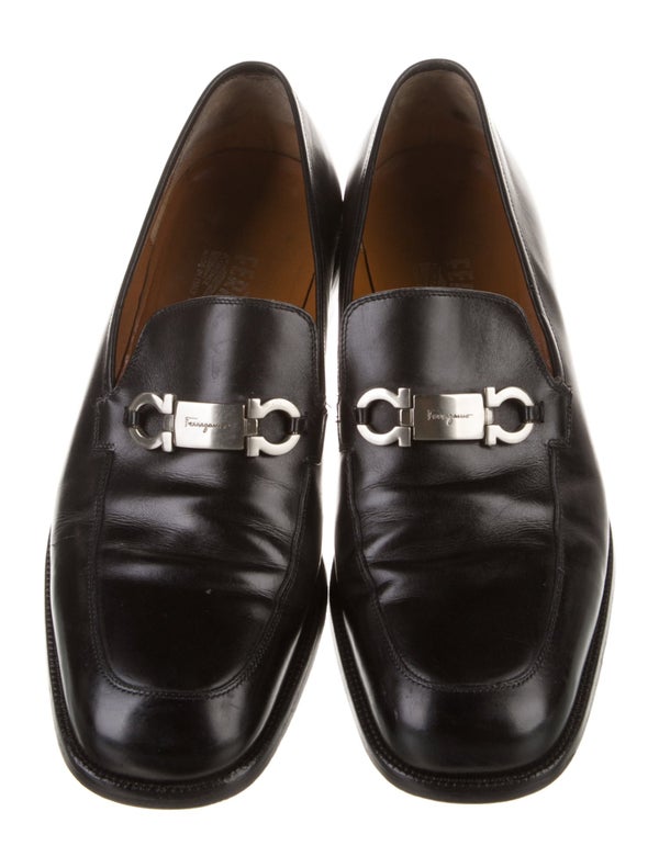 Salvatore Ferragamo Gancini Logo Leather Dress Loafers