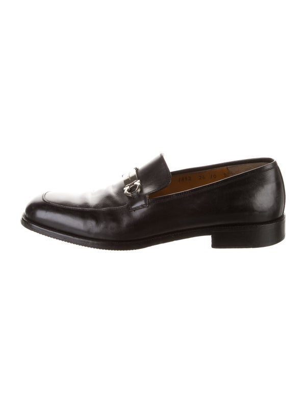 Salvatore Ferragamo Gancini Logo Leather Dress Loafers