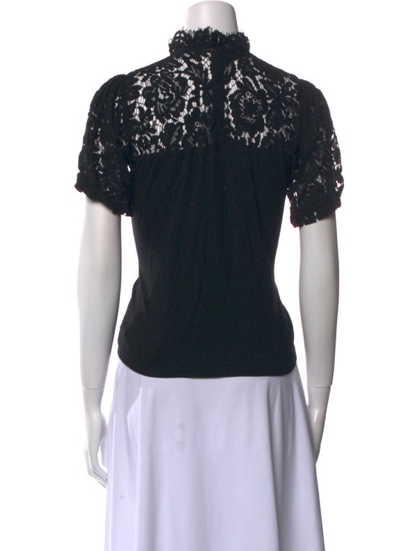 Generation Love Lace Pattern Mock Neck Top