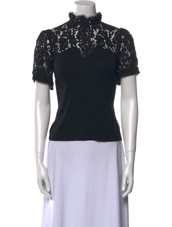 Generation Love Lace Pattern Mock Neck Top