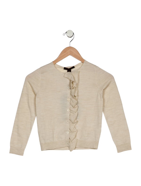 Louis Vuitton Girls' Ruffle-Trim Wool Cardigan W/ Tags