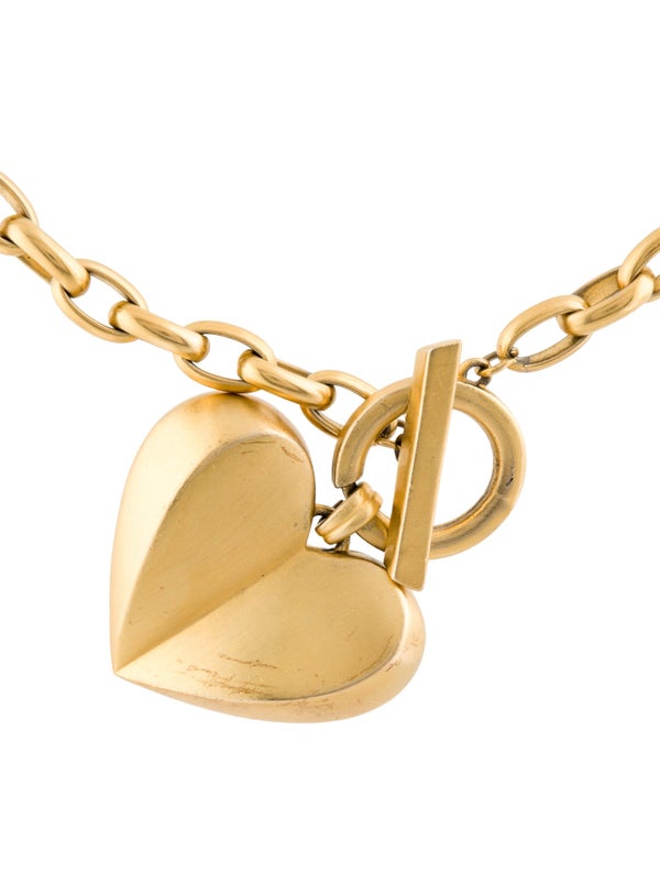 Givenchy Vintage Chunky Heart Pendant Necklace