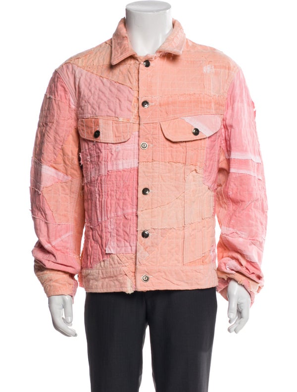 Greg Lauren Colorblock Pattern Trucker Jacket
