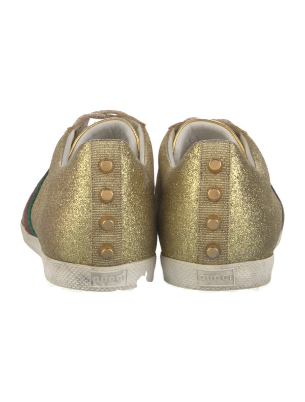 Gucci Bambi Low 'Metallic Gold Glitter' Sneakers