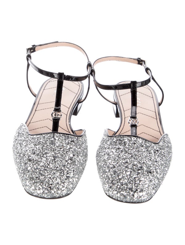Gucci Double G Logo Glitter Flats