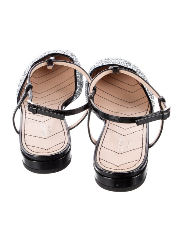Gucci Double G Logo Glitter Flats