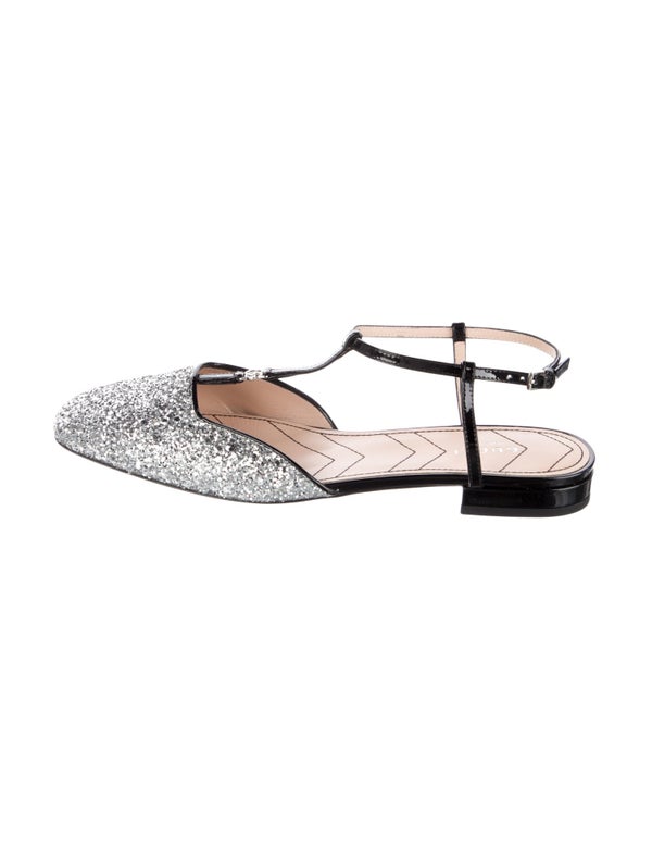 Gucci Double G Logo Glitter Flats