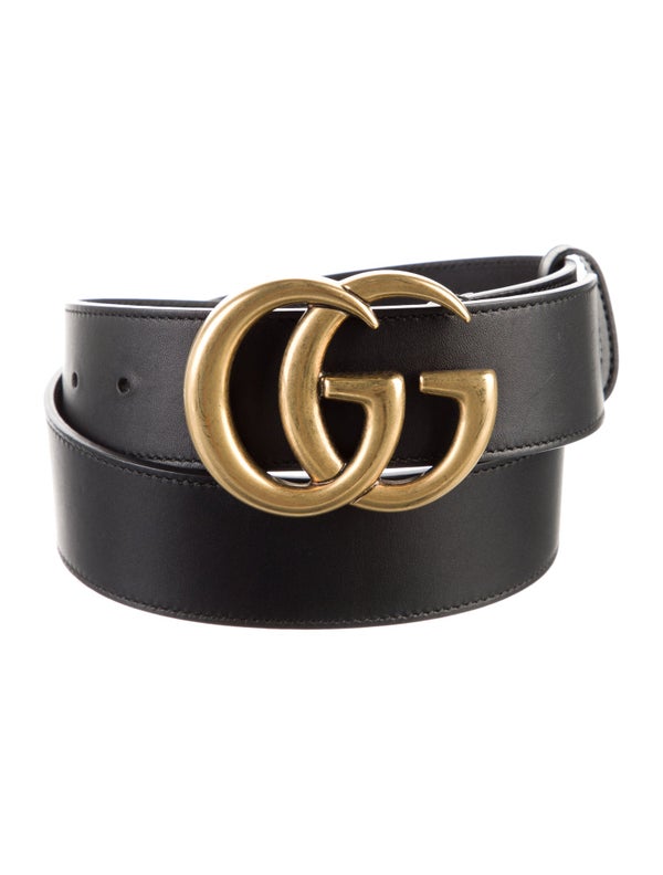 Gucci Double G Logo Leather Belt