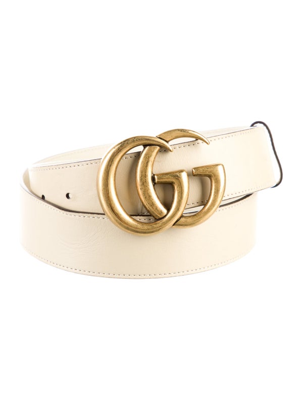 Gucci Double G Logo Leather Belt
