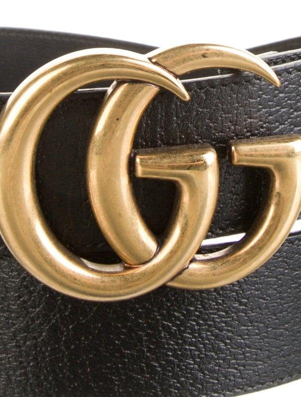 Gucci Double G Logo Leather Waist Belt