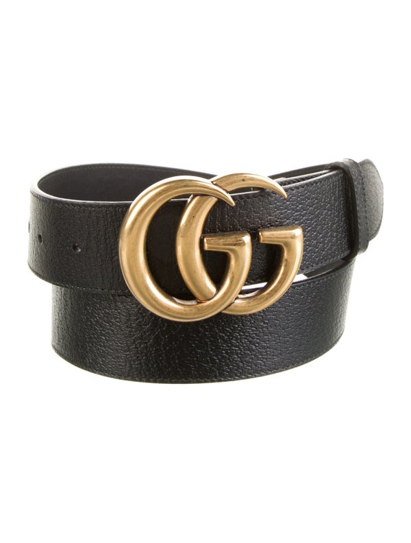 Gucci Double G Logo Leather Waist Belt