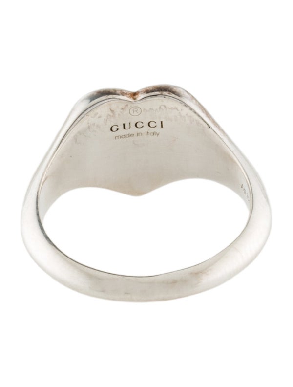 Gucci Enamel Interlocking G Signet Ring