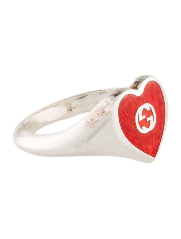 Gucci Enamel Interlocking G Signet Ring