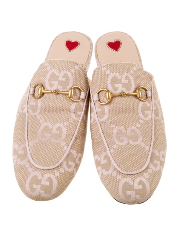 Gucci Horsebit Accent Canvas Mules