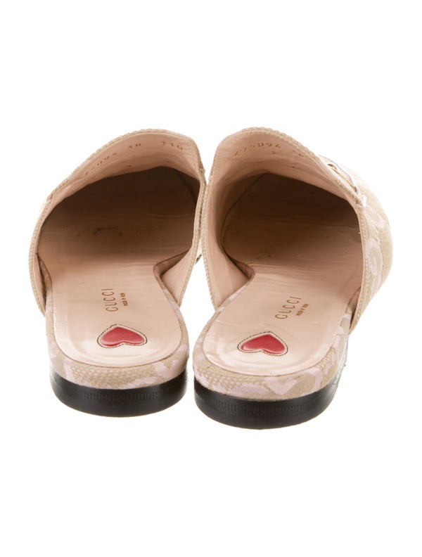 Gucci Horsebit Accent Canvas Mules