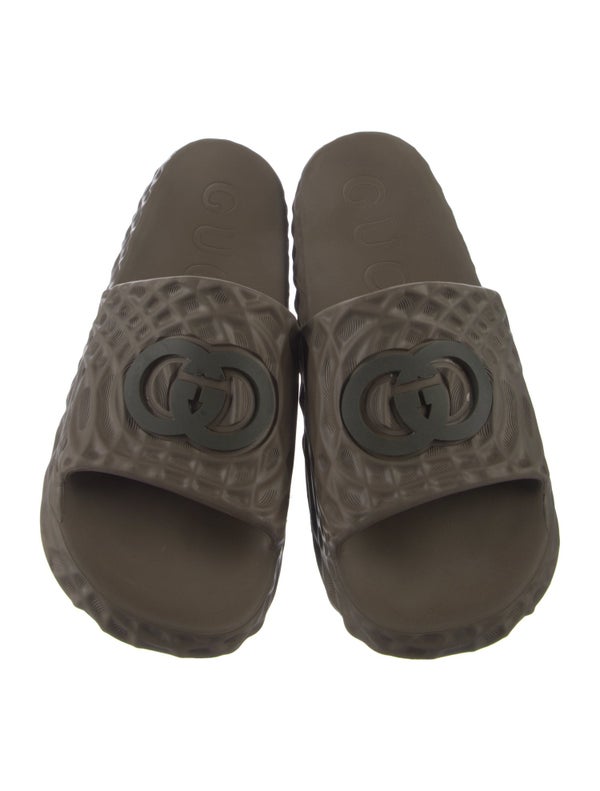 Gucci Interlocking G Logo Rubber Slides