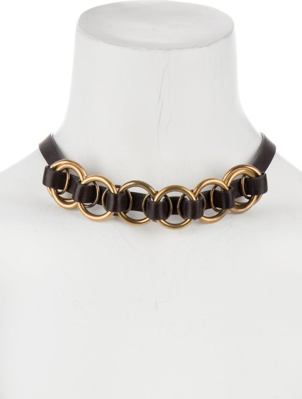 Gucci Ring Leather Choker Necklace