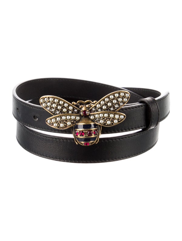 Gucci Sylvie Web Accent Skinny Belt