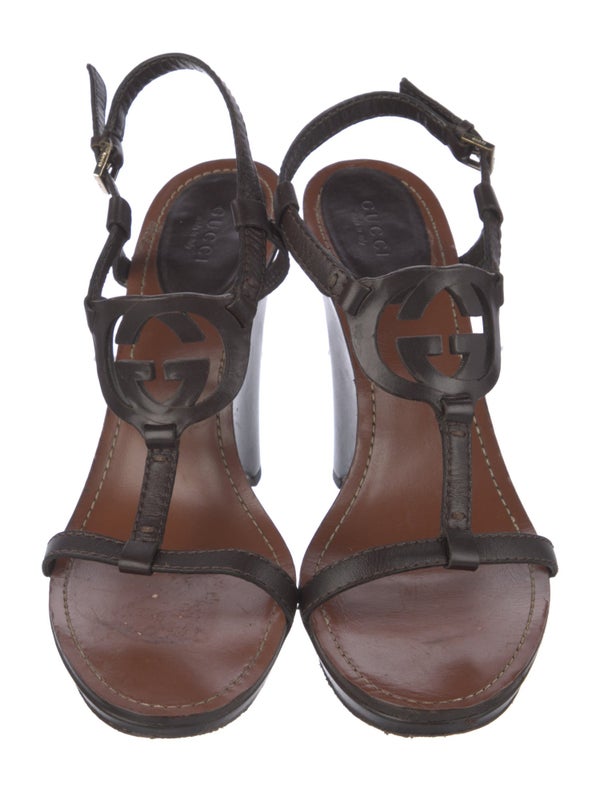 Gucci Vintage Interlocking G Logo T-Strap Sandals
