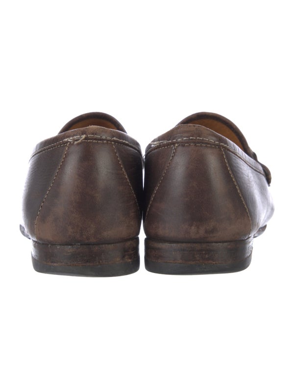 Gucci Web Accent Leather Loafers