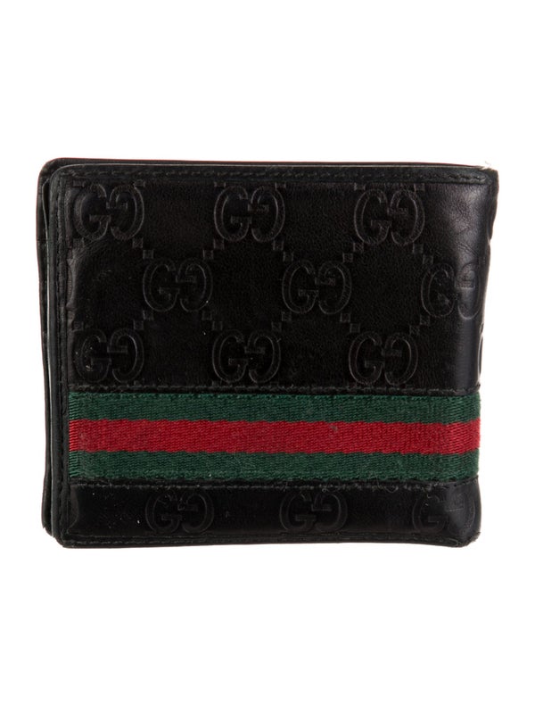 Gucci Web Accent Leather Wallet