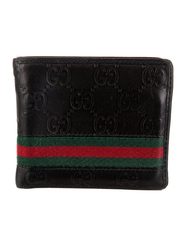 Gucci Web Accent Leather Wallet