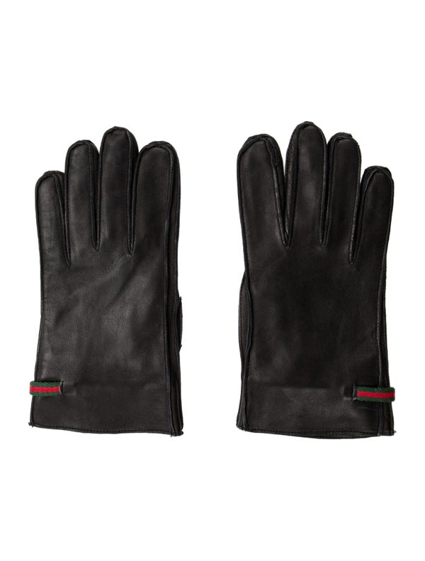 Gucci Web Leather Gloves