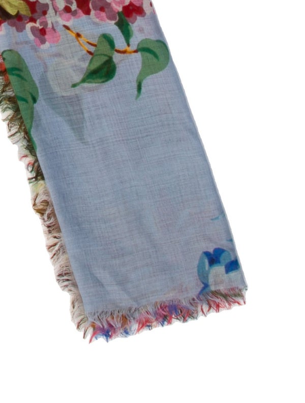 Gucci Wool Floral Print Scarf