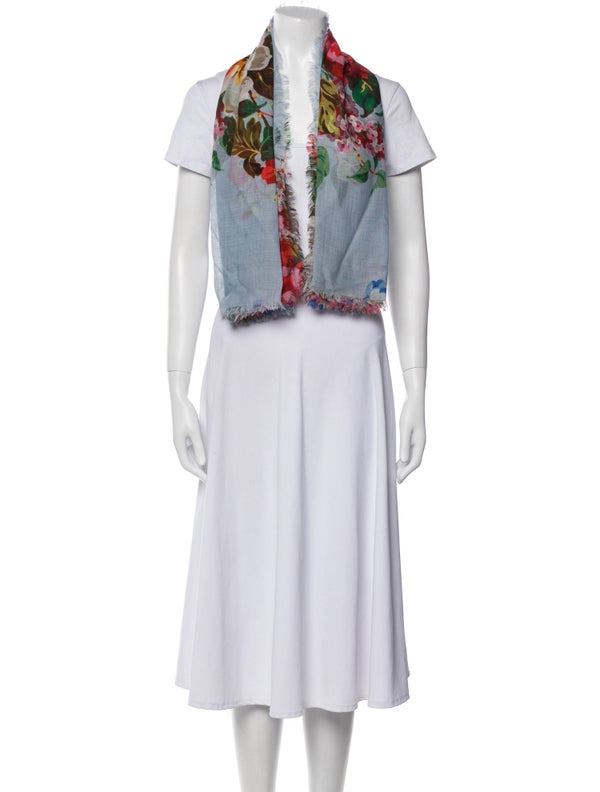 Gucci Wool Floral Print Scarf
