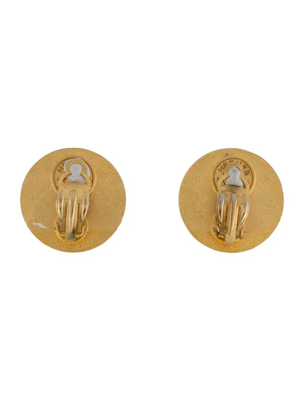 Hermès Leather Clou De Selle Clip-On Earrings