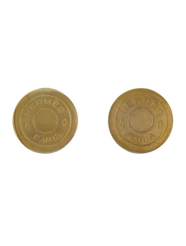 Hermès Vintage Clou De Selle Clip-On Earrings