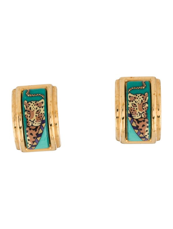 Hermès Vintage Enamel Clip-On Earrings