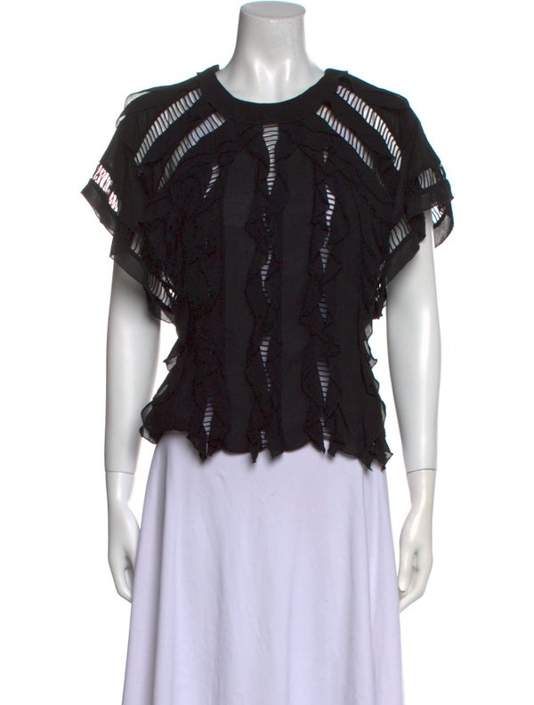 Iro Lace Pattern Crew Neck Blouse