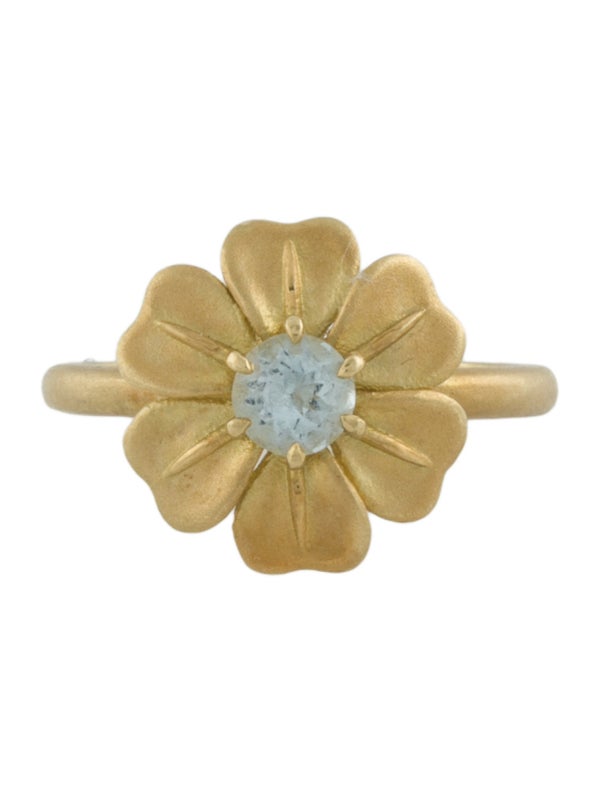Jamie Wolf 18K Aquamarine Flower Ring