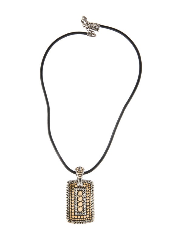 John Hardy Two-Tone Dot Tag Pendant Necklace