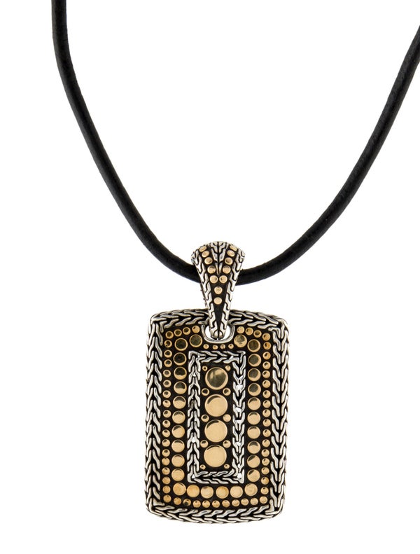 John Hardy Two-Tone Dot Tag Pendant Necklace