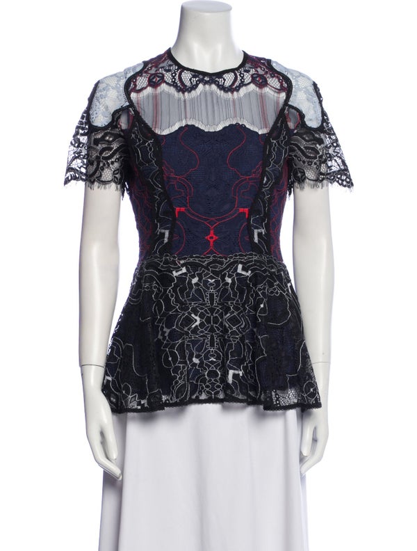 Jonathan Simkhai Nylon Lace Pattern Blouse