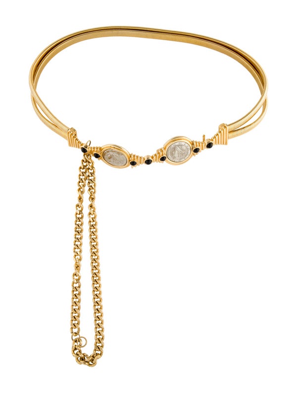 Judith Leiber Skinny Metal Chain-Link Belt