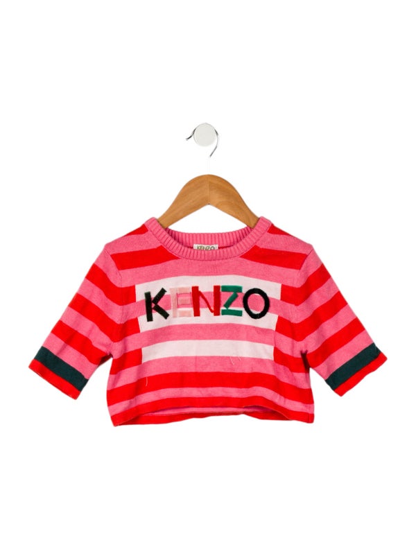 Kenzo Kids Girls' Striped Logo Woven Sweater